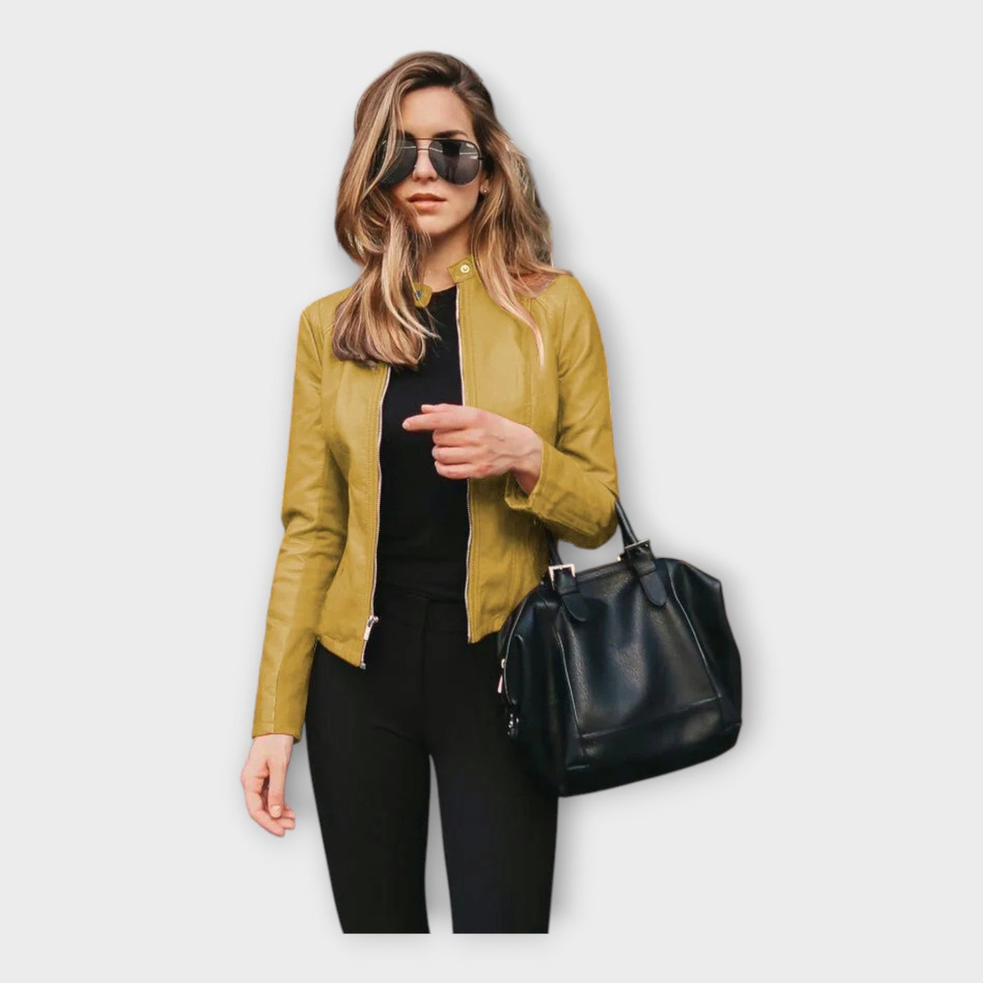 Δερμάτινο Μπουφάν με Μοντέρνα Γραμμή 