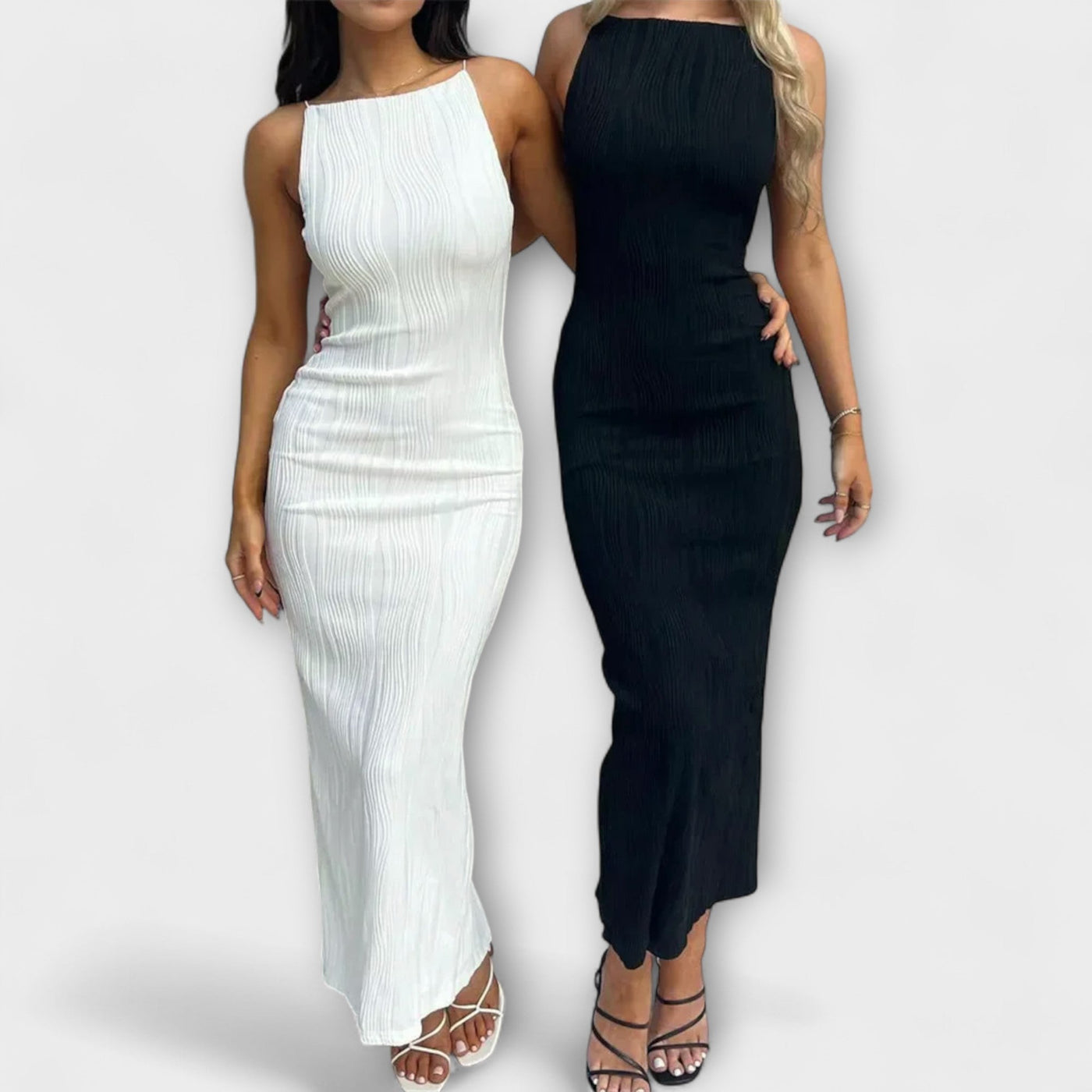 Κομψό μακρύ φόρεμα χωρίς μανίκια