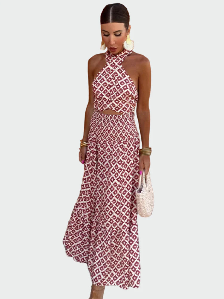 Αέρινο Μίντι Φόρεμα με Ανοιχτούς Ώμους