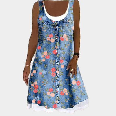 Μαλακό και κομψό τζιν φόρεμα