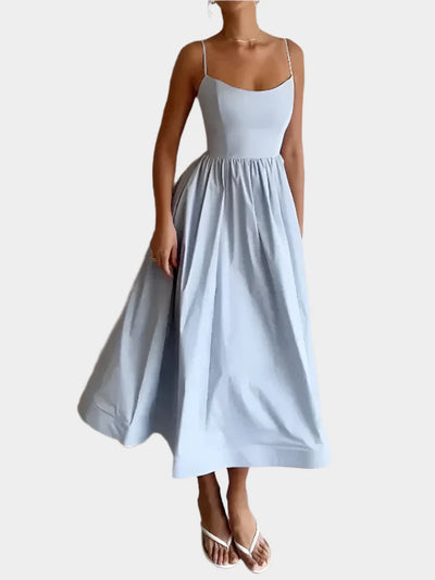 Φόρεμα με Φαρδιά και Απαλή Σατινέ Γραμμή