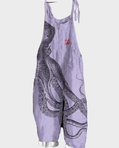 Γυναικεία ολόσωμη φόρμα με φαρδιά πόδια