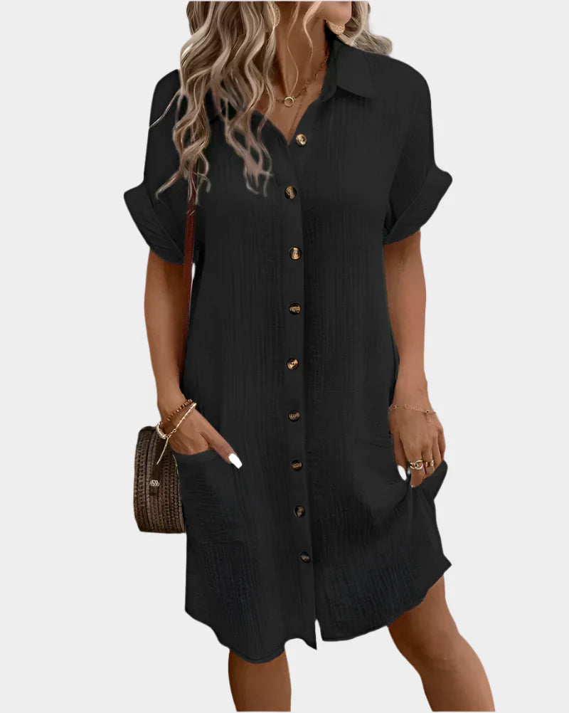 Γυναικείο Φόρεμα με Βαμβάκι και Λινό