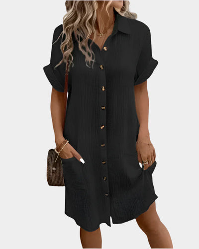 Γυναικείο Φόρεμα με Βαμβάκι και Λινό