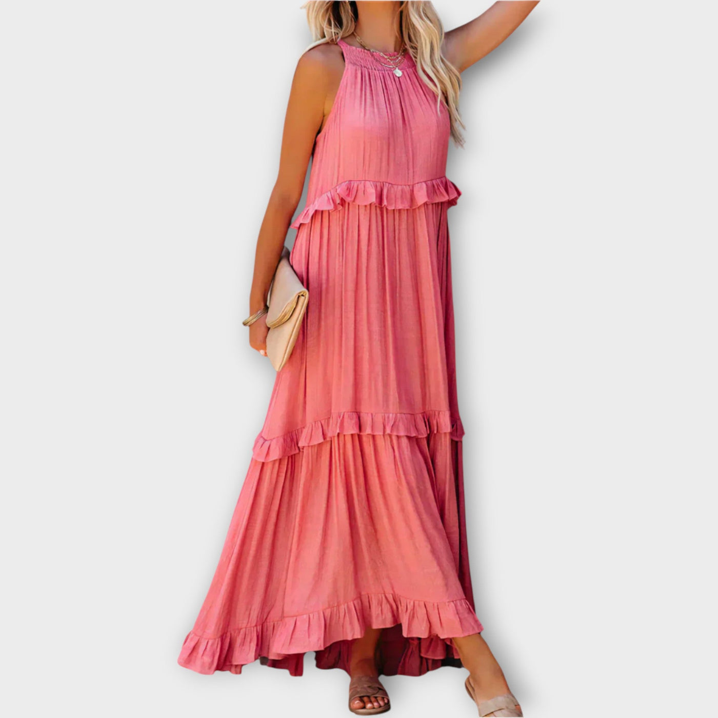 Φόρεμα με Λεπτές Τιράντες και Κομψή Γραμμή