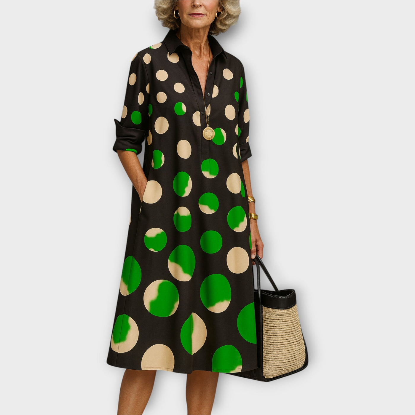 Κομψό Πουκαμίσο-Φόρεμα με Διαχρονικό Σχέδιο