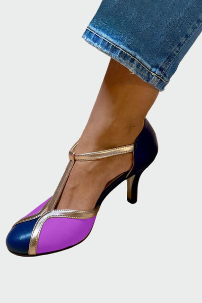 Ρετρό γόβες με λουράκι Τ