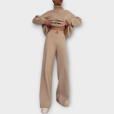 Πλεκτό Σετ με Ζιβάγκο και Παντελόνι 