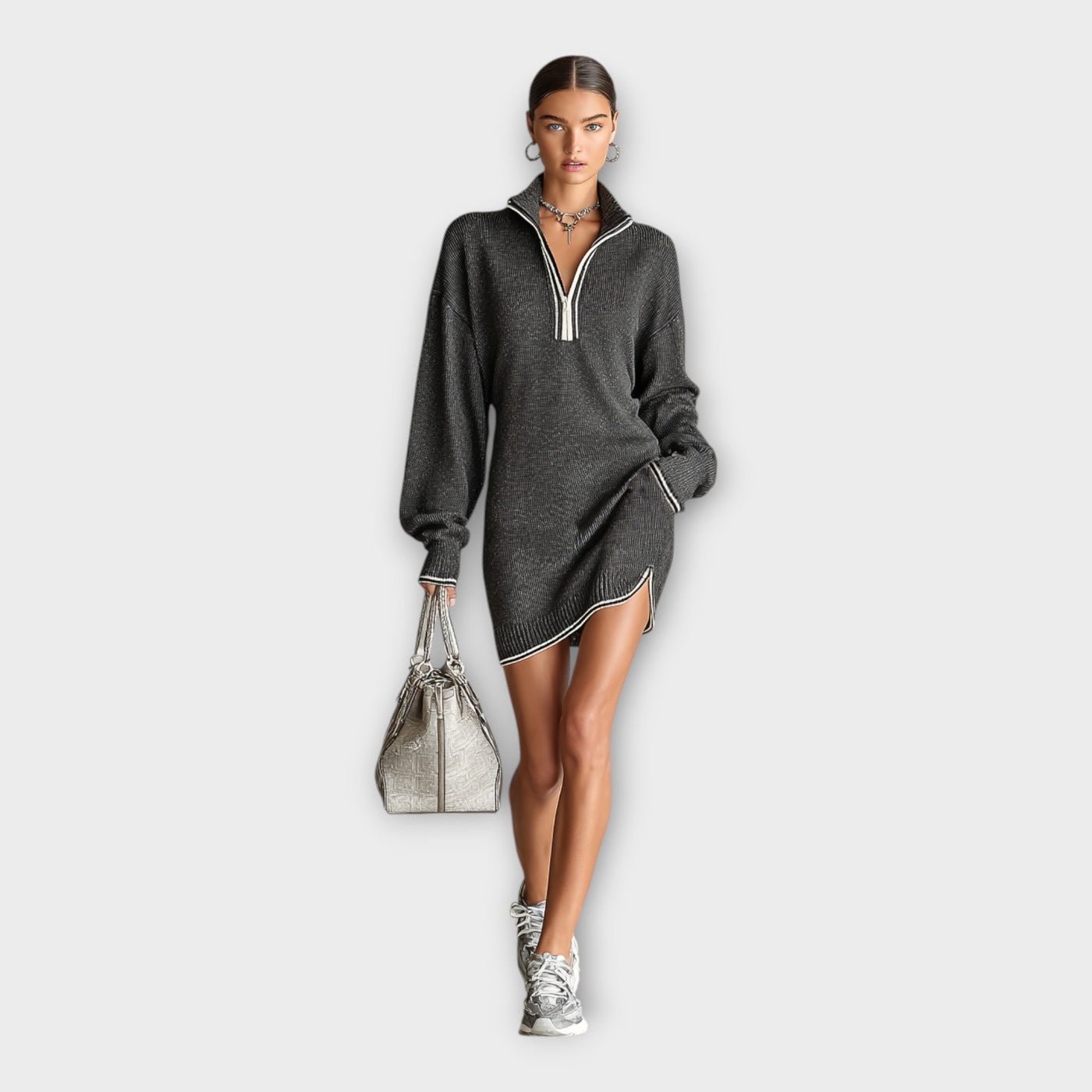 Πλεκτό φόρεμα με χαλαρή κομψότητα