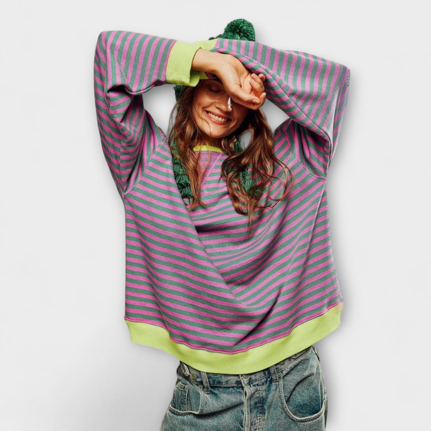 Μαίρη - Ριγέ Oversize Πουλόβερ