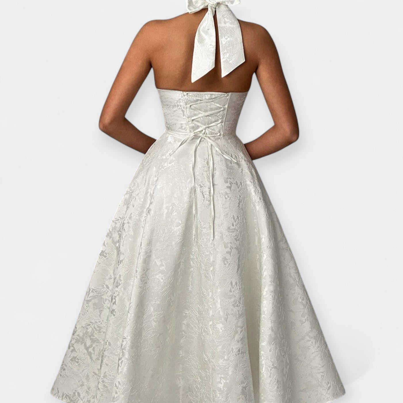 Μίντι Φόρεμα με Ανοιχτή Πλάτη και Στυλάτο Κορσέ