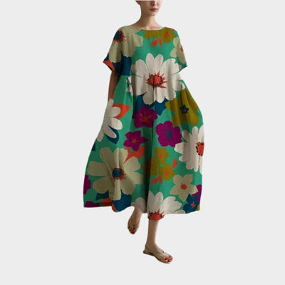 Άνετο Μακρύ Ρετρό Φόρεμα