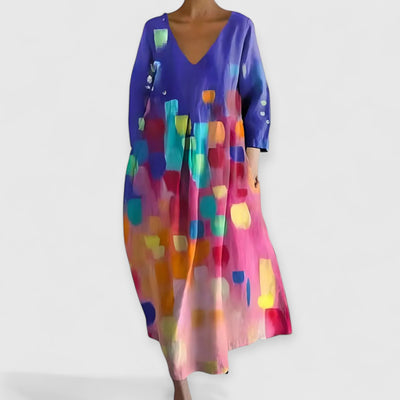 Κομψό Φόρεμα με V-Ντεκολτέ