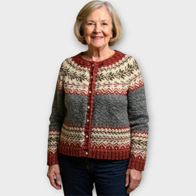 Πλεκτή Ζακέτα με Κουμπιά και Διακριτικό Σχέδιο 