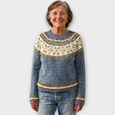 Πλεκτή Μπλούζα με Γεωμετρικό Μοτίβο