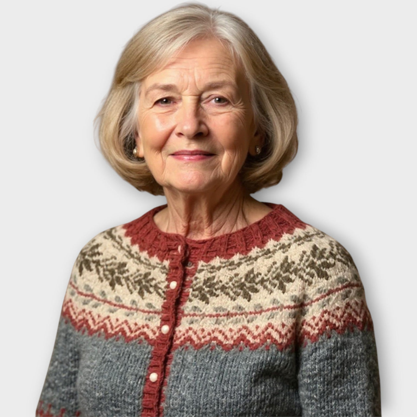 Πλεκτή Ζακέτα με Κουμπιά και Διακριτικό Σχέδιο 