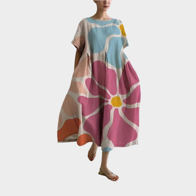 Άνετο Μακρύ Ρετρό Φόρεμα