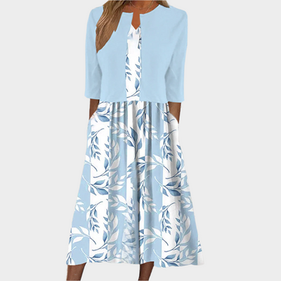 Αέρινο Μίντι Φόρεμα με Κομψό Ζακετάκι