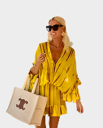 Μίνι Φόρεμα με Υψηλή Μέση και V-Ντεκολτέ