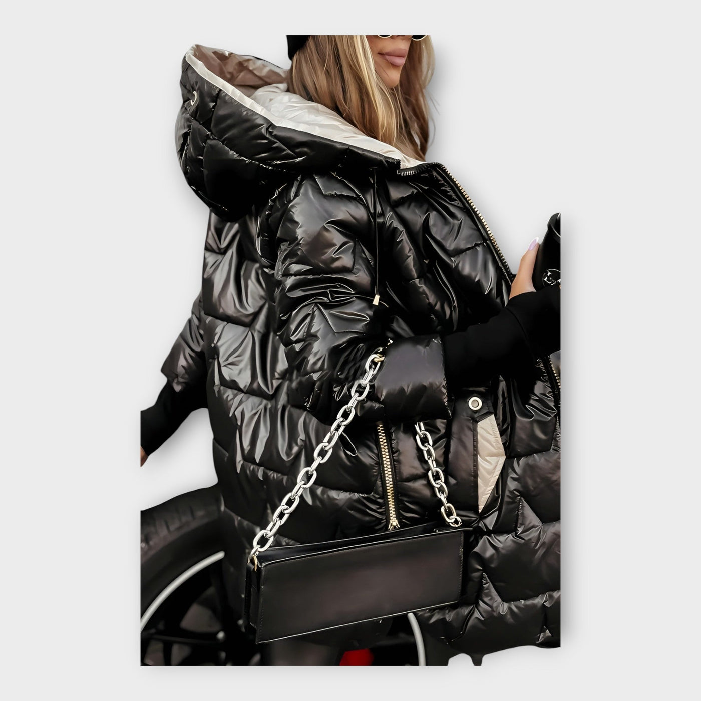 Πουπουλένιο Μπουφάν με Κουκούλα