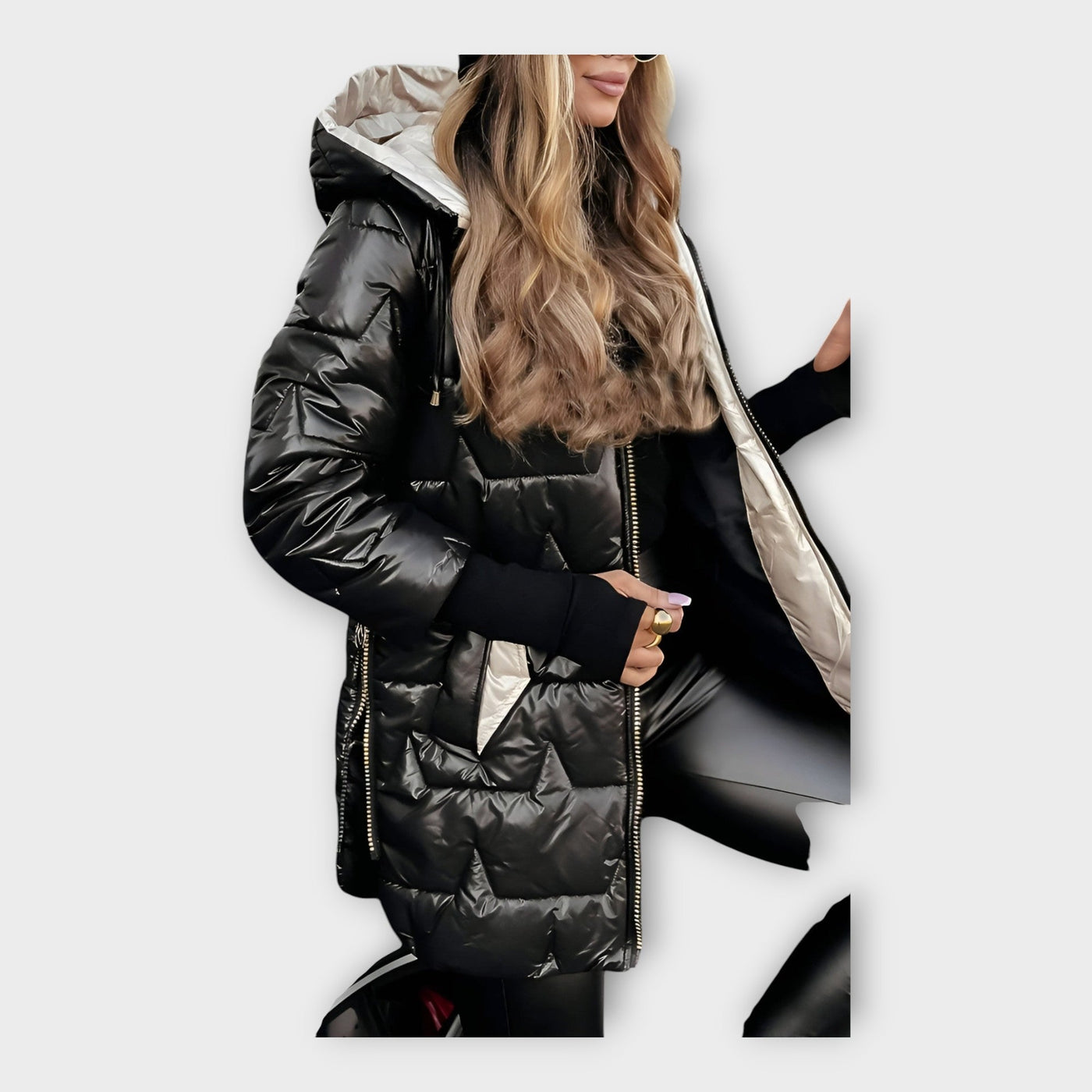 Πουπουλένιο Μπουφάν με Κουκούλα