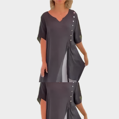 Κλασικό Μάξι Φόρεμα σε Μονόχρωμη Απόχρωση