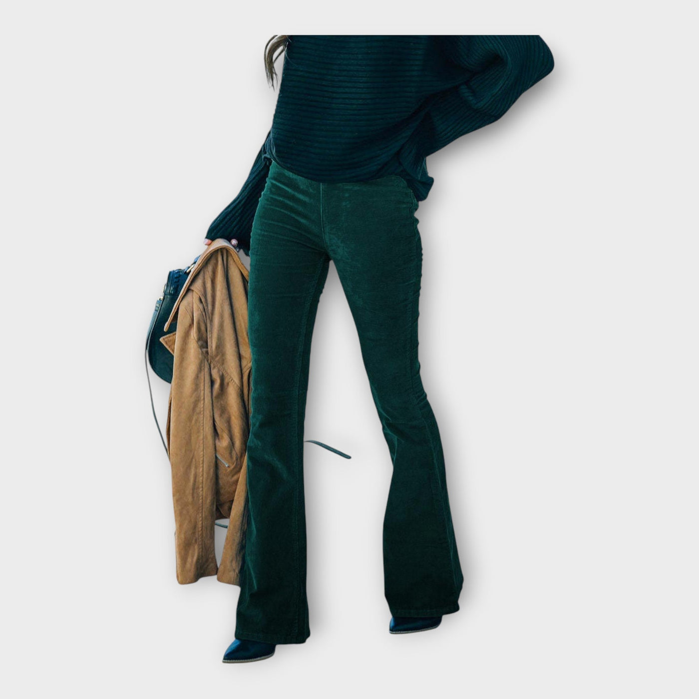 Κομψό Παντελόνι με Εφαρμογή σε Γραμμή Καμπάνα 