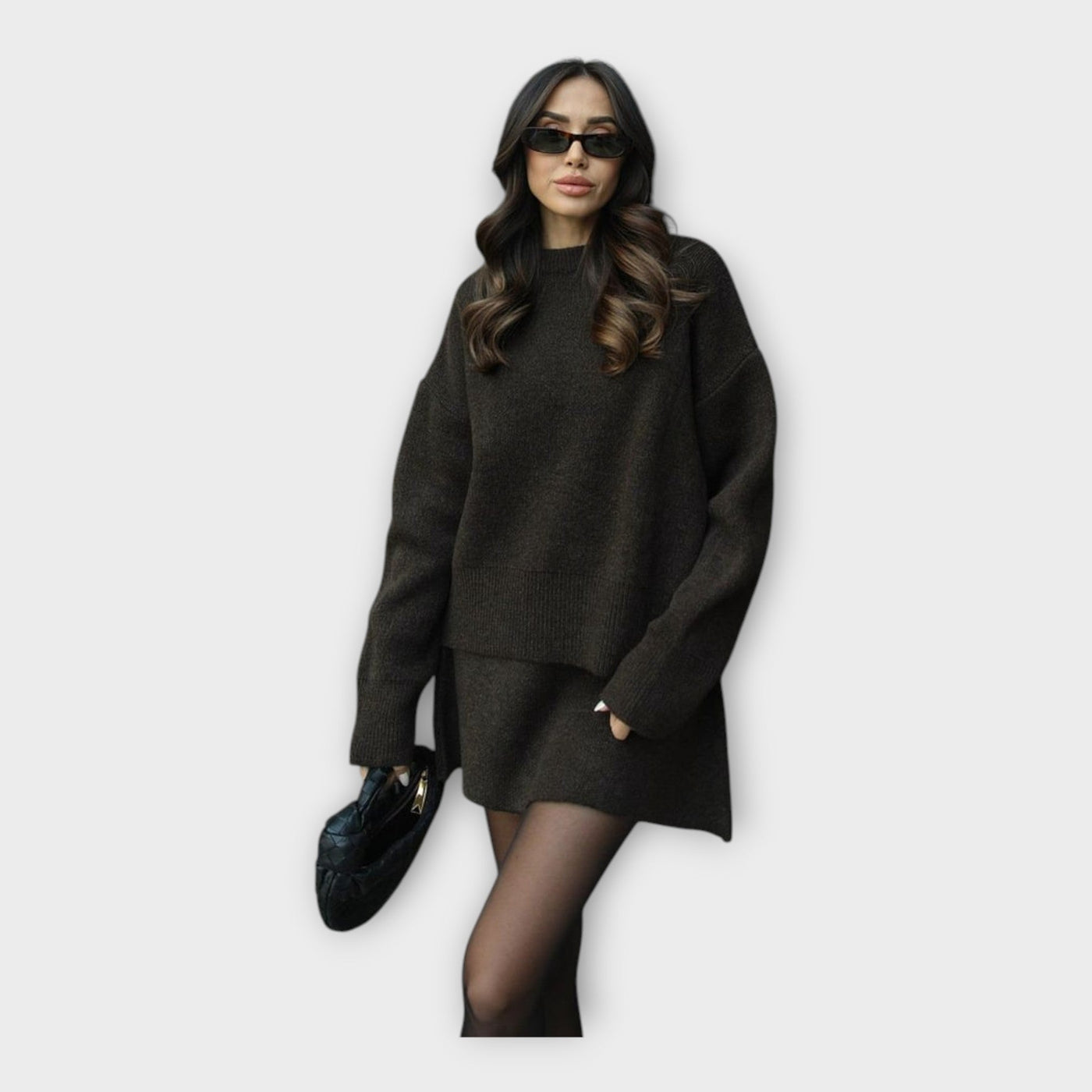 Σετ Πλεκτής Μπλούζας και Φούστας με Μοντέρνα Γραμμή