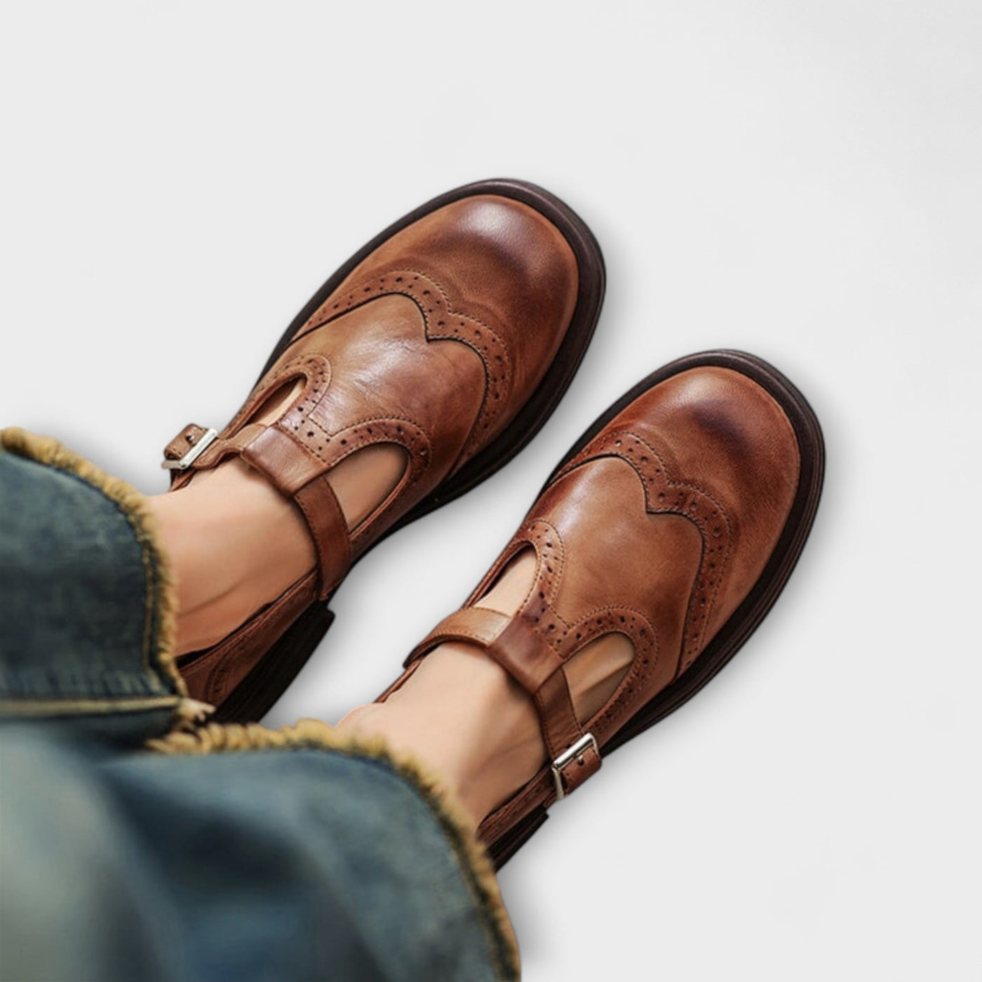 Κομψά Δερμάτινα Mary Janes