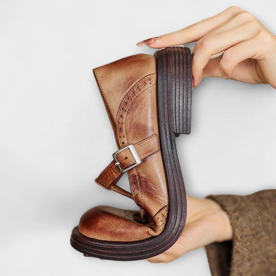 Κομψά Δερμάτινα Mary Janes