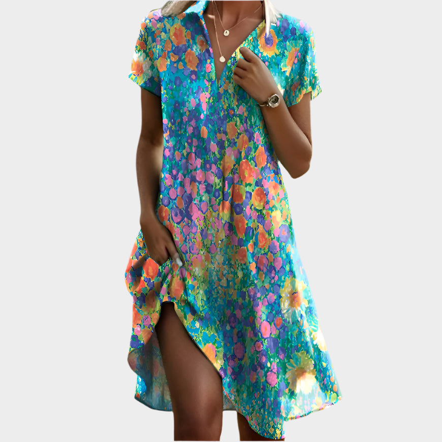 Βίντατζ Boho με V-Λαιμό