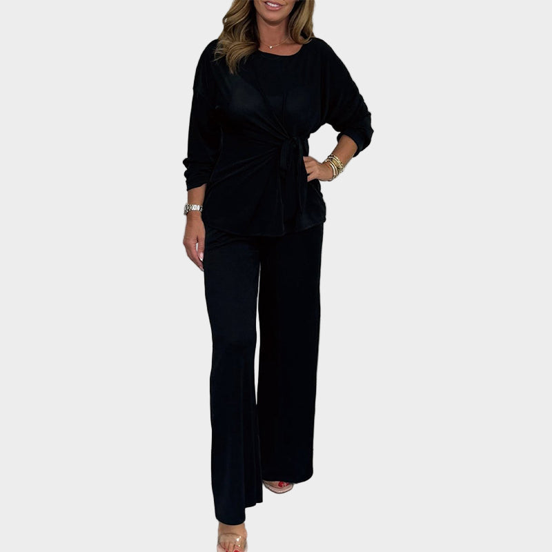 Γυναικείο Μαλακό Σετ 2 Τεμαχίων με Μακριά Μανίκια και Άνετη Γραμμή