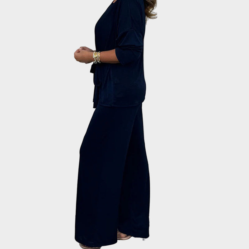 Γυναικείο Μαλακό Σετ 2 Τεμαχίων με Μακριά Μανίκια και Άνετη Γραμμή