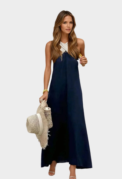 Κομψό Φόρεμα με Ανοιχτή Λαιμόκοψη