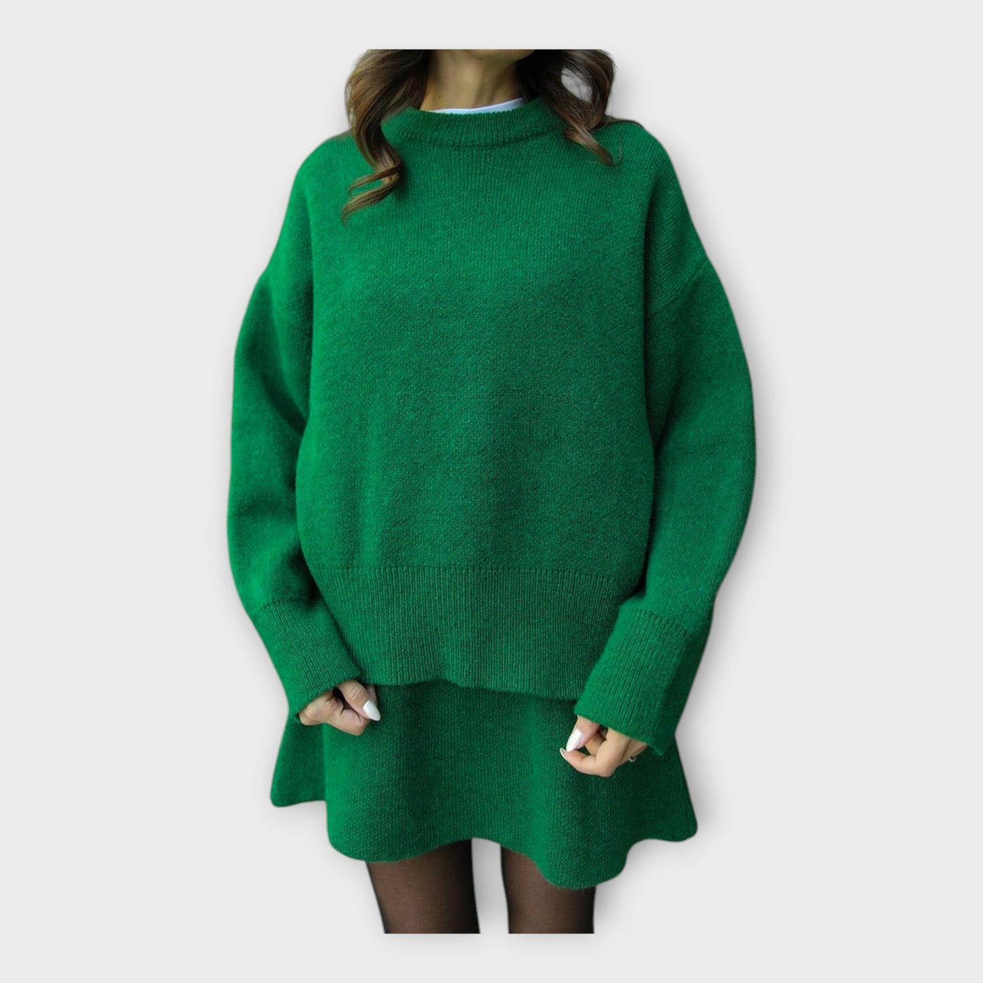 Σετ Πλεκτής Μπλούζας και Φούστας με Μοντέρνα Γραμμή