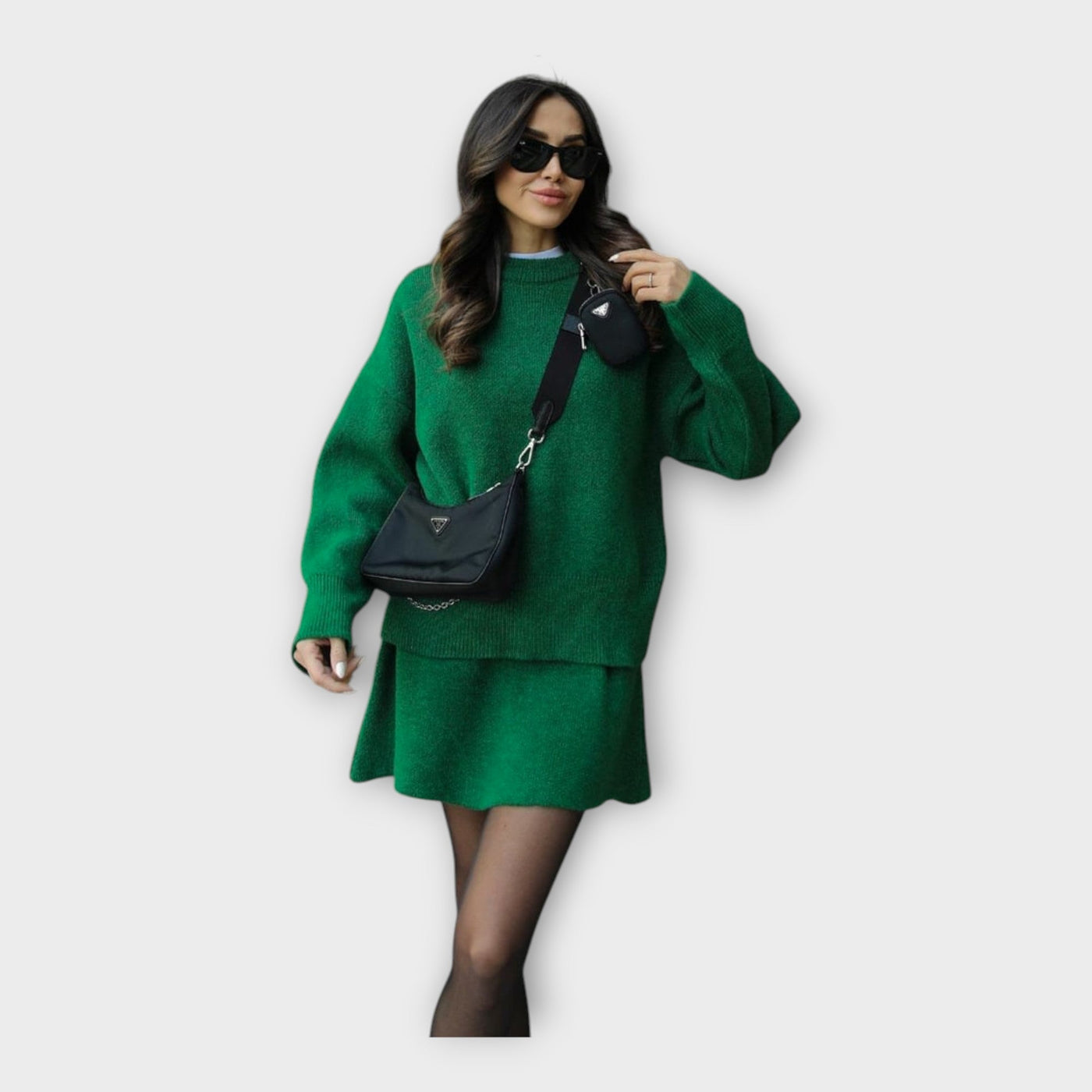 Σετ Πλεκτής Μπλούζας και Φούστας με Μοντέρνα Γραμμή